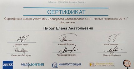 Пиріг Олена Анатоліївна  - сертифікат 2